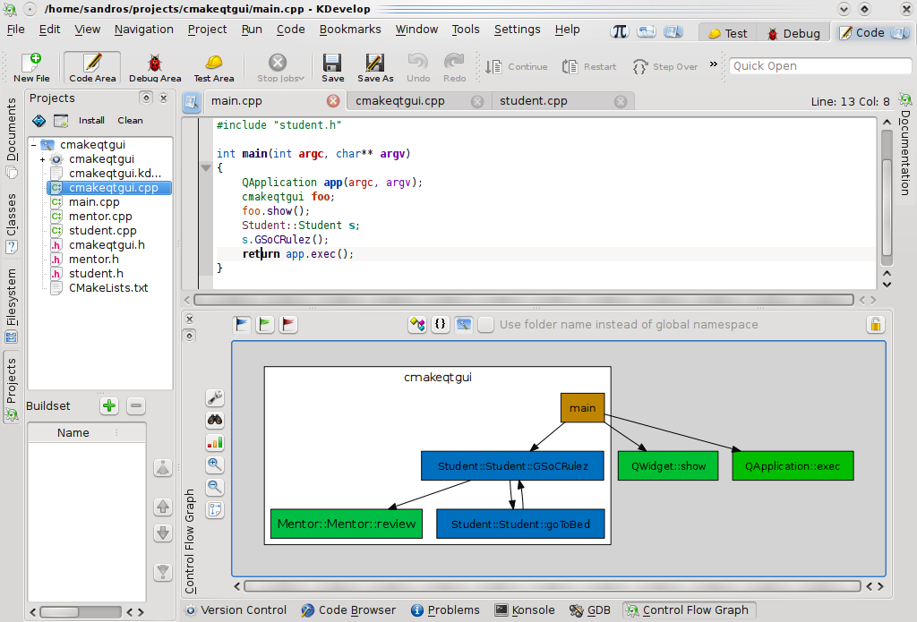 Methods clustered by project name